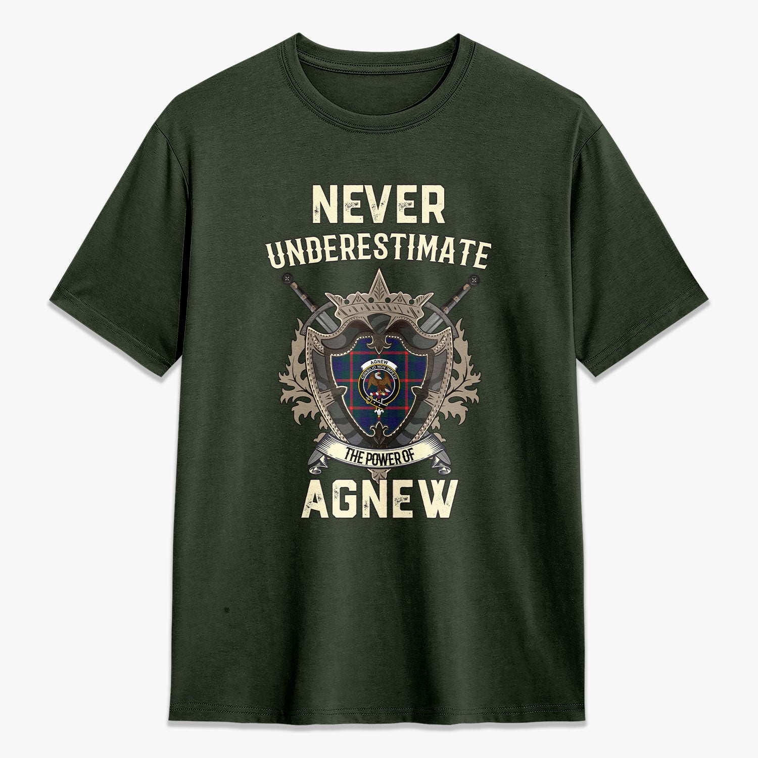 Agnew Modern Tartan Crest 2D T-shirt - Never Underestimate Style