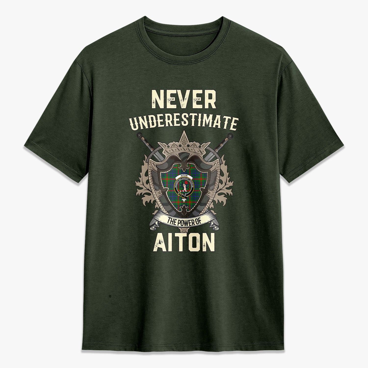 Aiton Tartan Crest 2D T-shirt - Never Underestimate Style