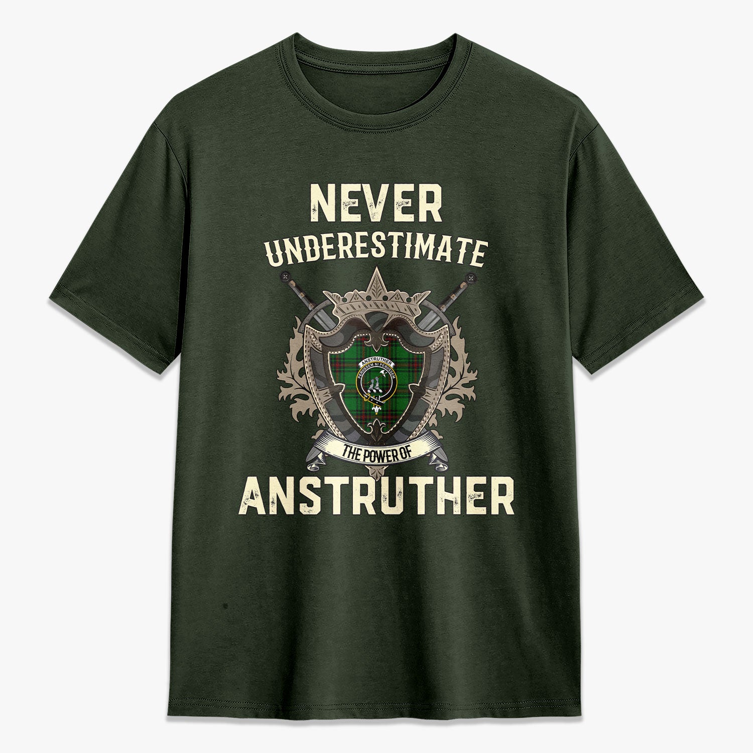 Anstruther Tartan Crest 2D T-shirt - Never Underestimate Style
