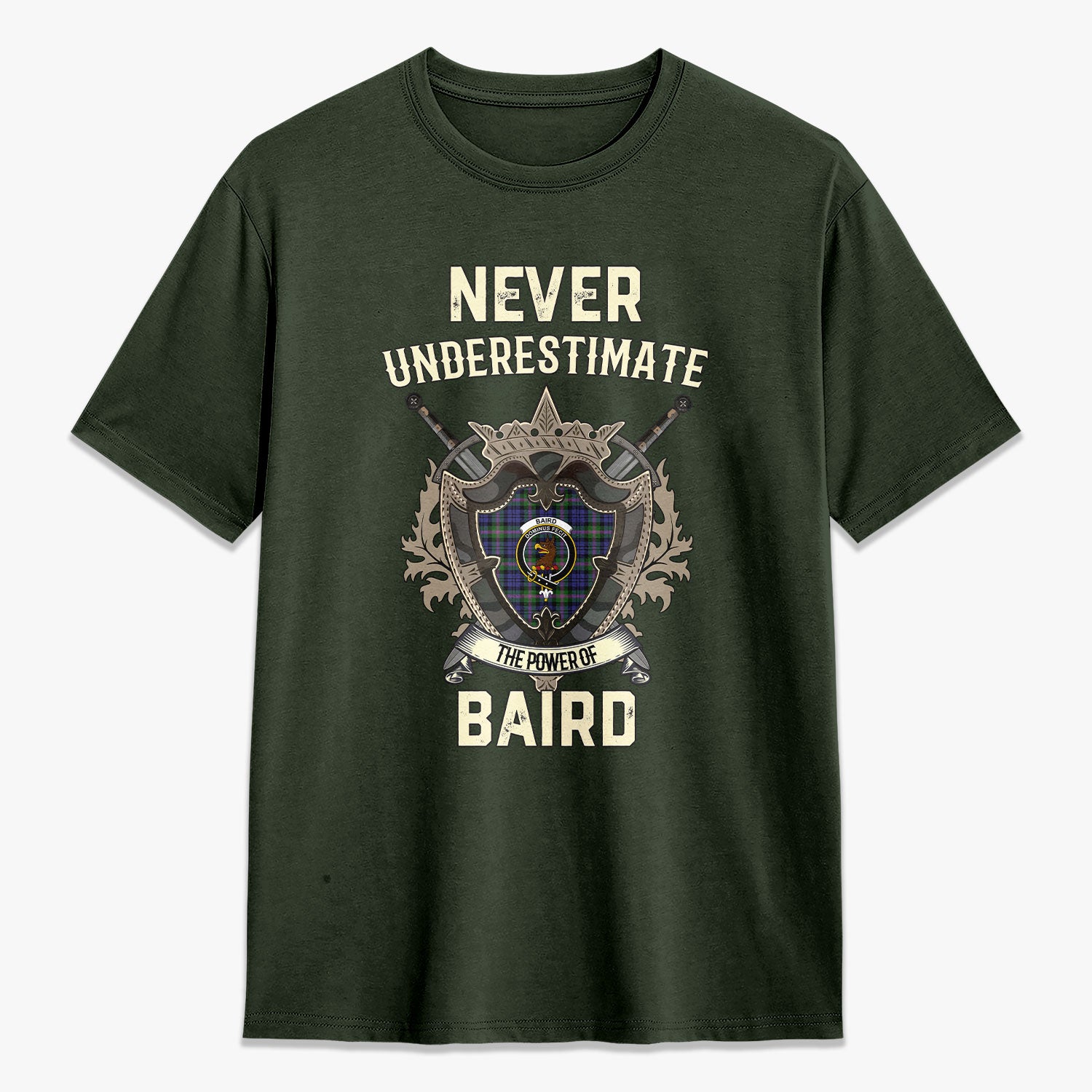Baird Modern Tartan Crest 2D T-shirt - Never Underestimate Style