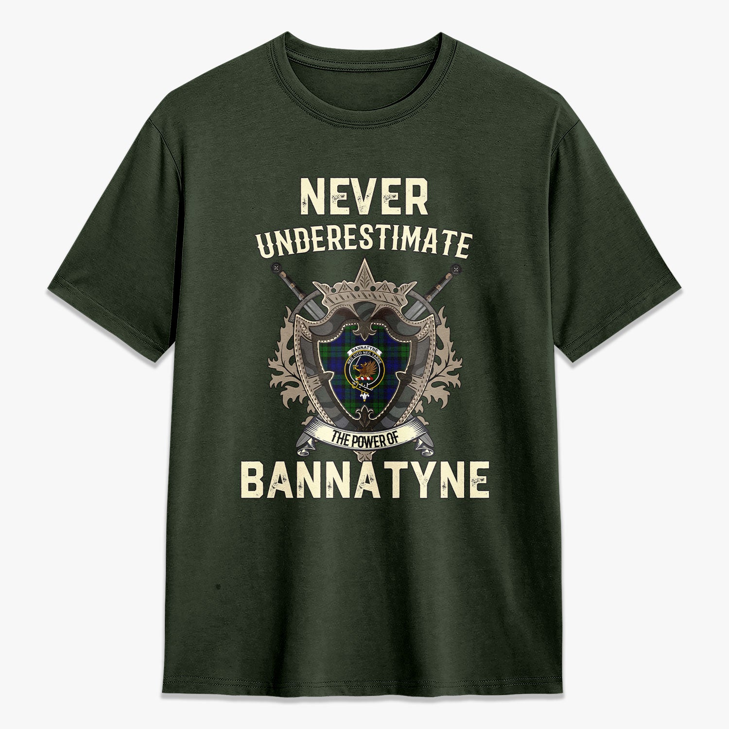 Bannatyne Tartan Crest 2D T-shirt - Never Underestimate Style
