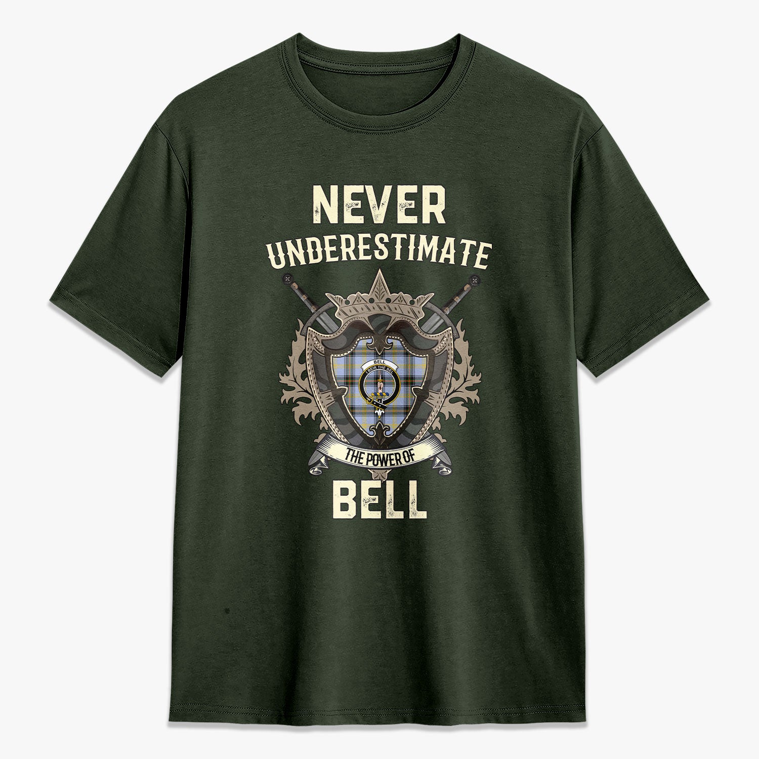 Bell of the Borders Tartan Crest 2D T-shirt - Never Underestimate Style