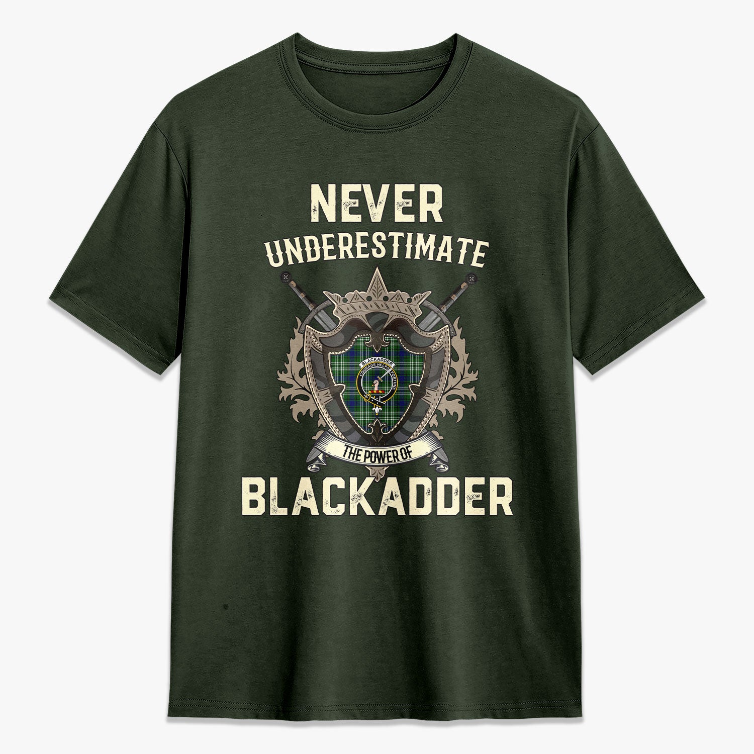 Blackadder Tartan Crest 2D T-shirt - Never Underestimate Style