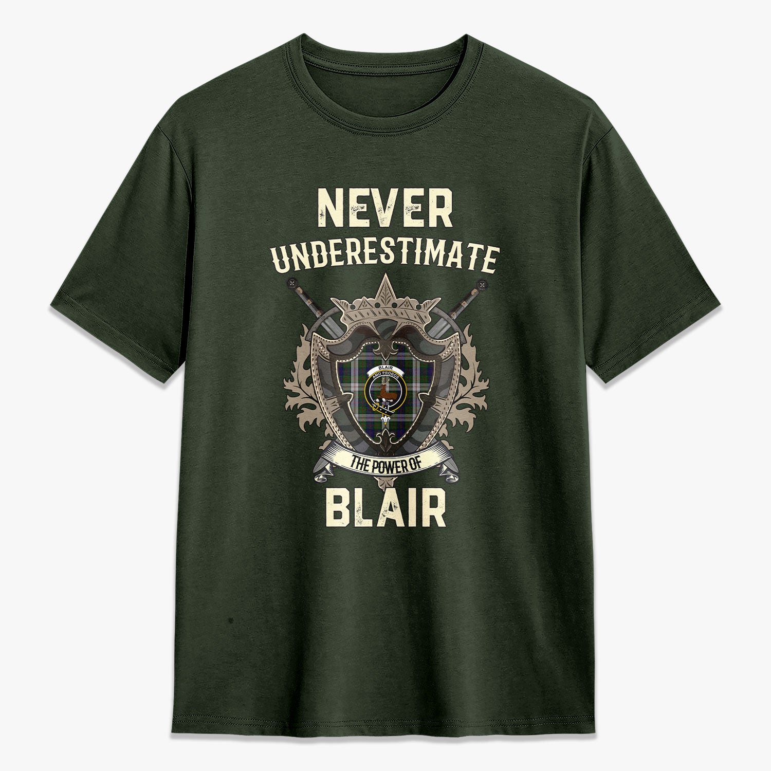 Blair Dress Tartan Crest 2D T-shirt - Never Underestimate Style