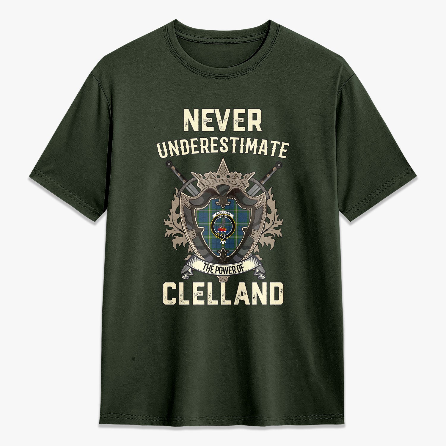 Clelland Tartan Crest 2D T-shirt - Never Underestimate Style