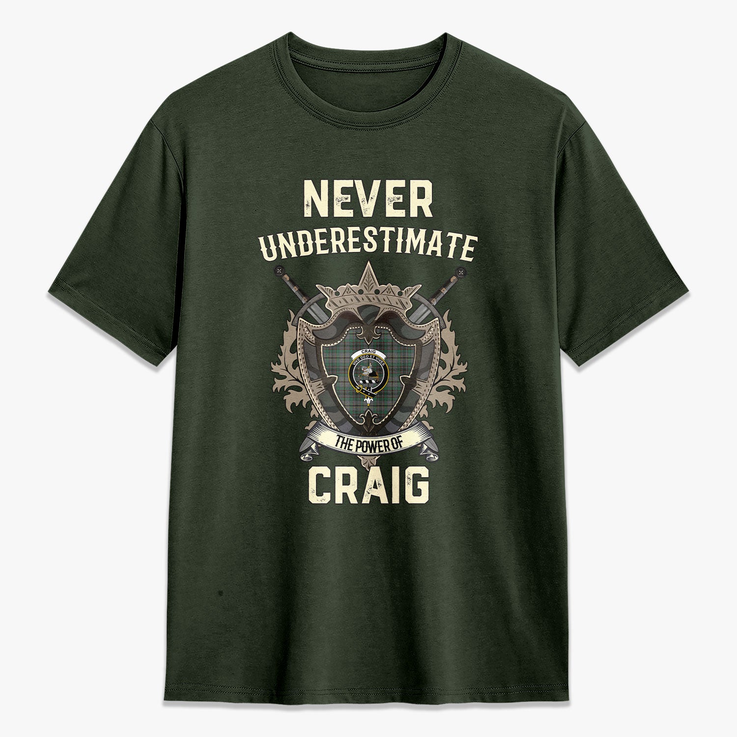 Craig Tartan Crest 2D T-shirt - Never Underestimate Style