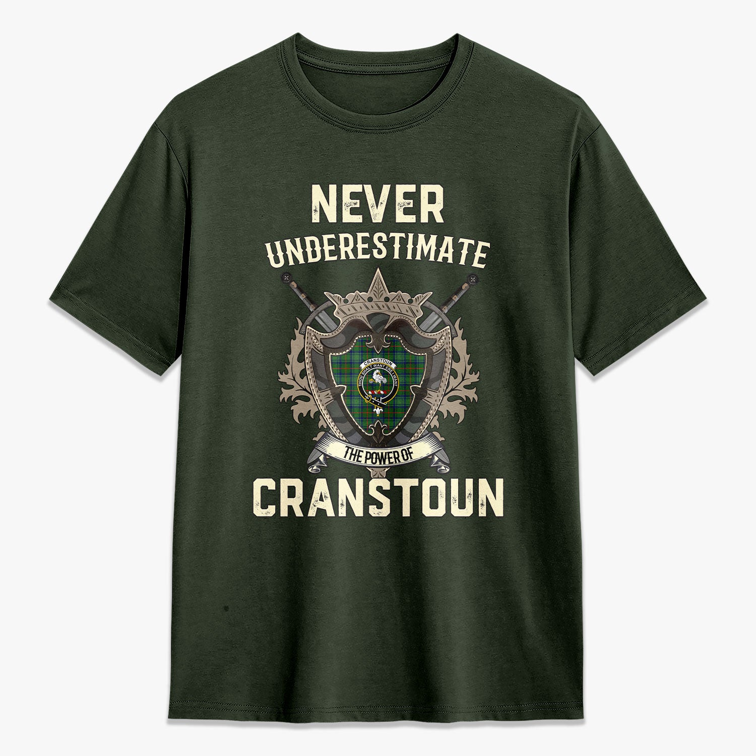 Cranstoun Tartan Crest 2D T-shirt - Never Underestimate Style