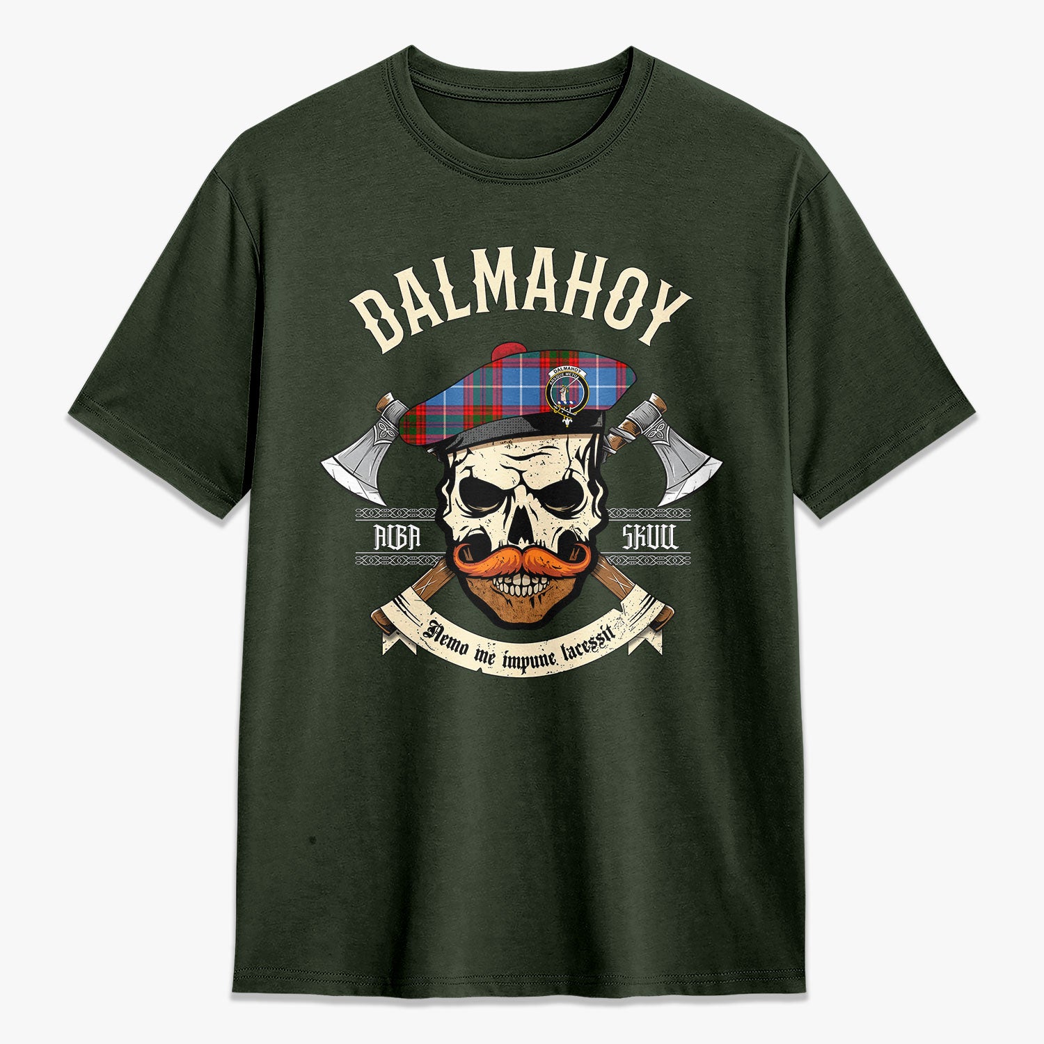 Dalmahoy Tartan Crest 2D T-shirt - Alba Skull Style