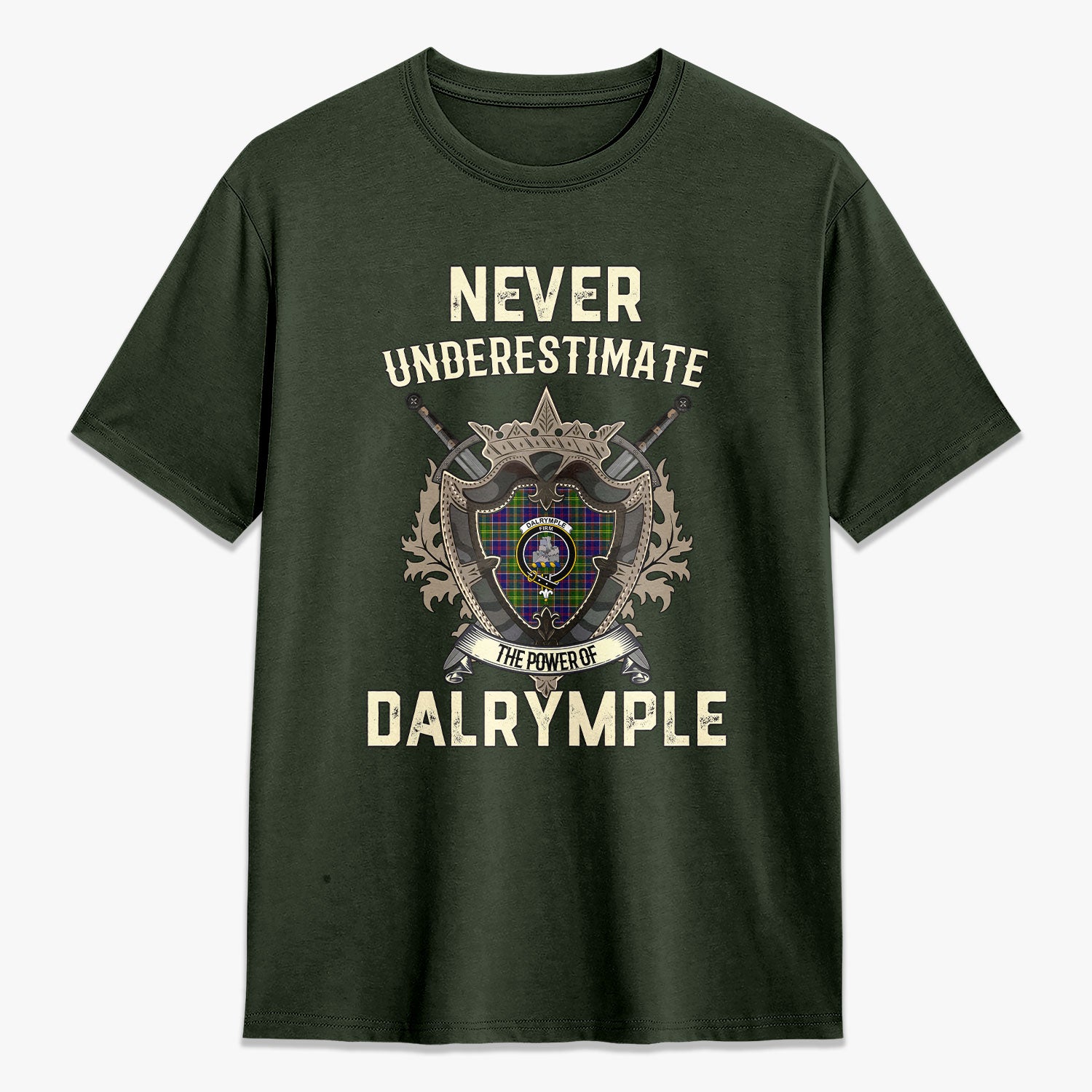 Dalrymple Tartan Crest 2D T-shirt - Never Underestimate Style