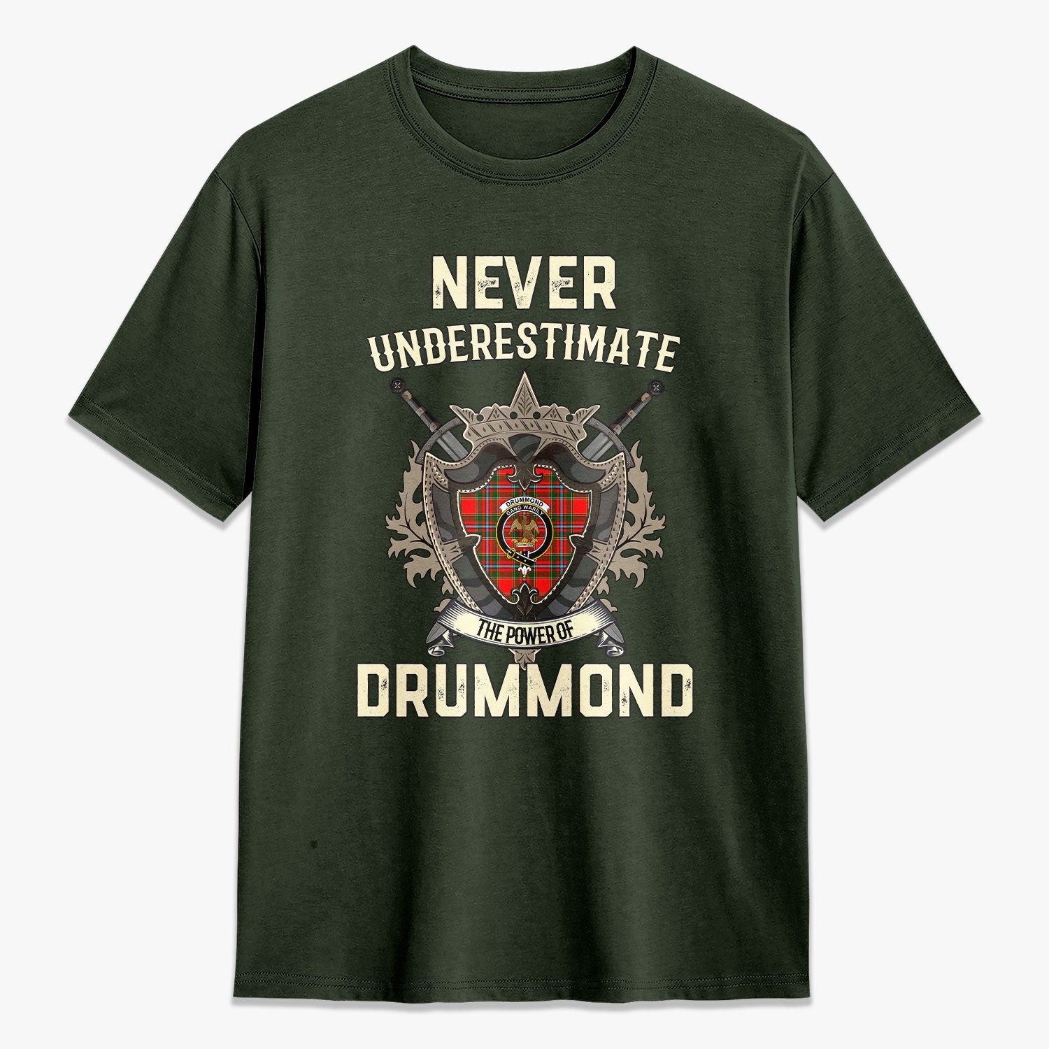 Drummond of Perth Tartan Crest 2D T-shirt - Never Underestimate Style