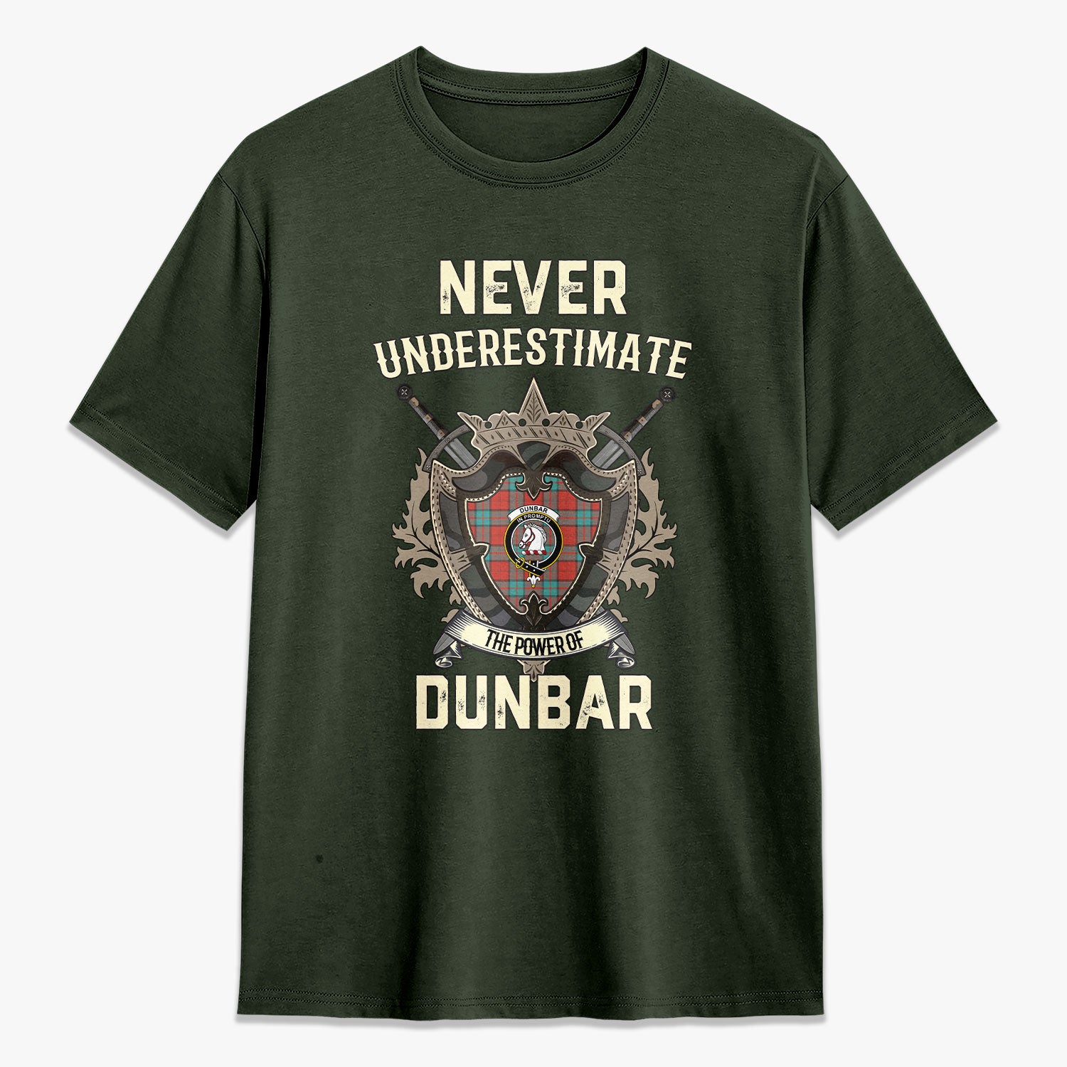 Dunbar Ancient Tartan Crest 2D T-shirt - Never Underestimate Style