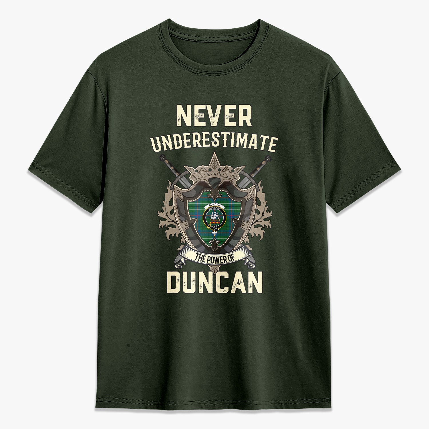Duncan Ancient Tartan Crest 2D T-shirt - Never Underestimate Style