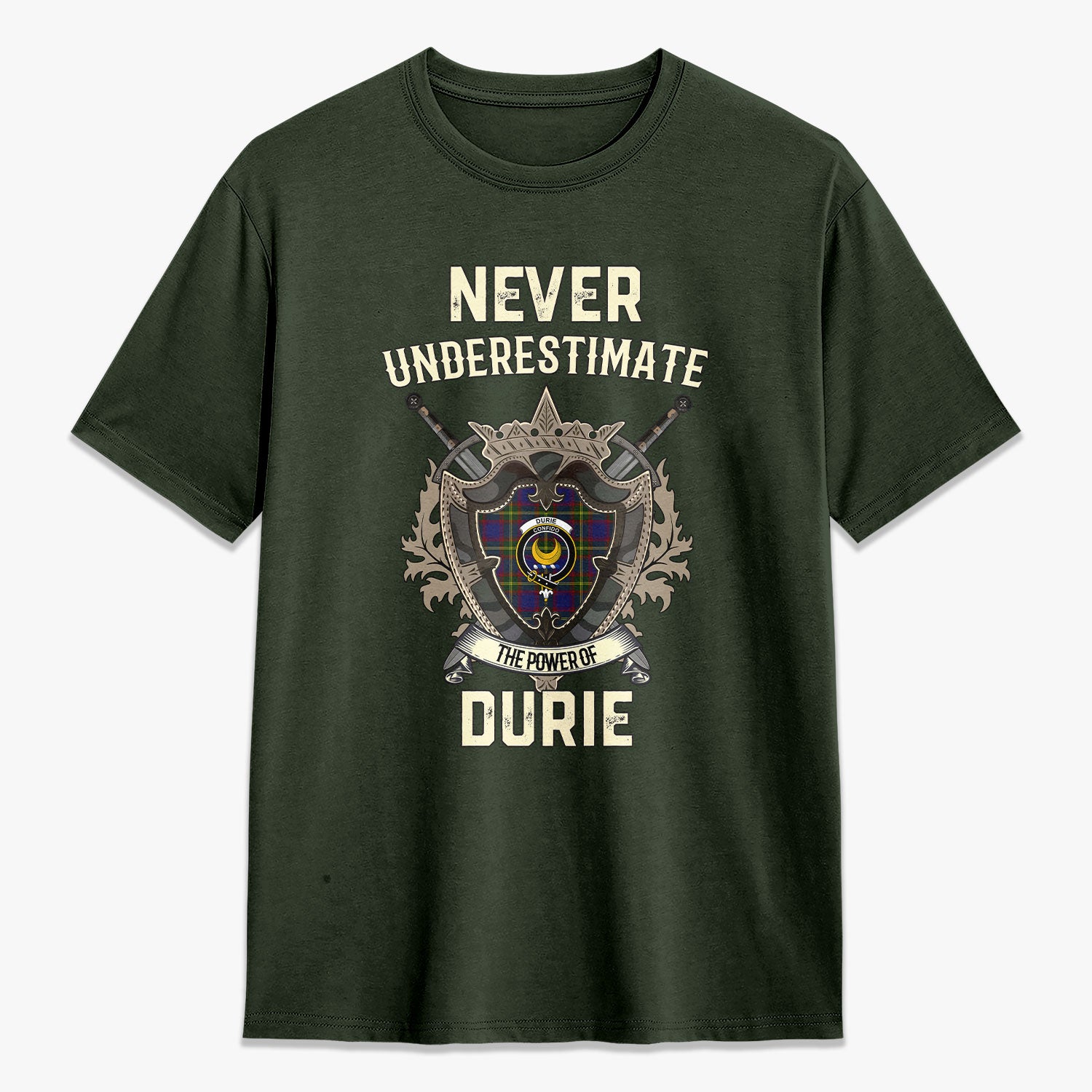 Durie Tartan Crest 2D T-shirt - Never Underestimate Style