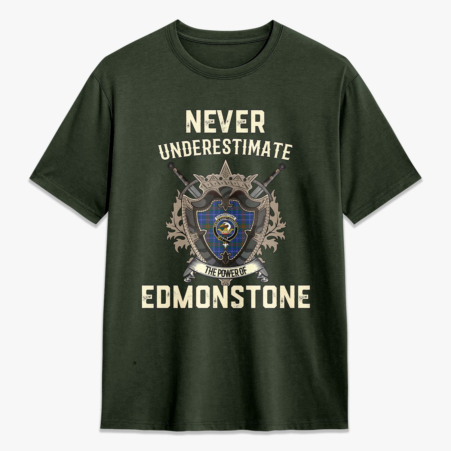 Edmonstone Tartan Crest 2D T-shirt - Never Underestimate Style