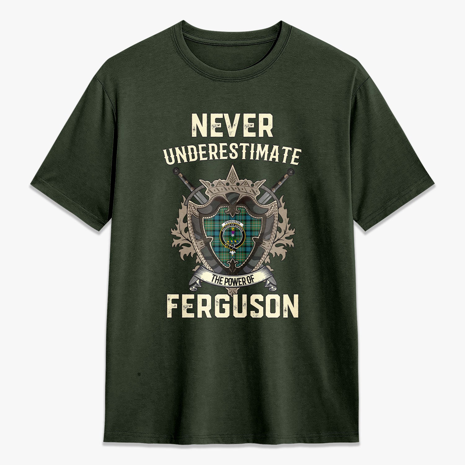 Ferguson Ancient Tartan Crest 2D T-shirt - Never Underestimate Style