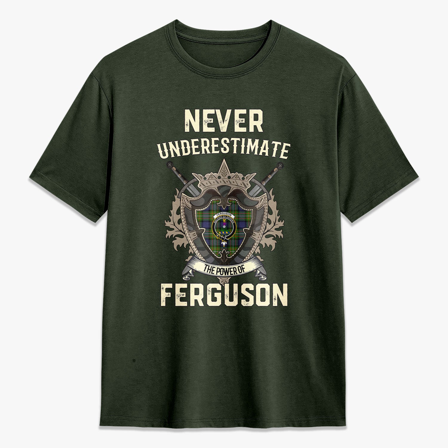 Ferguson Tartan Crest 2D T-shirt - Never Underestimate Style