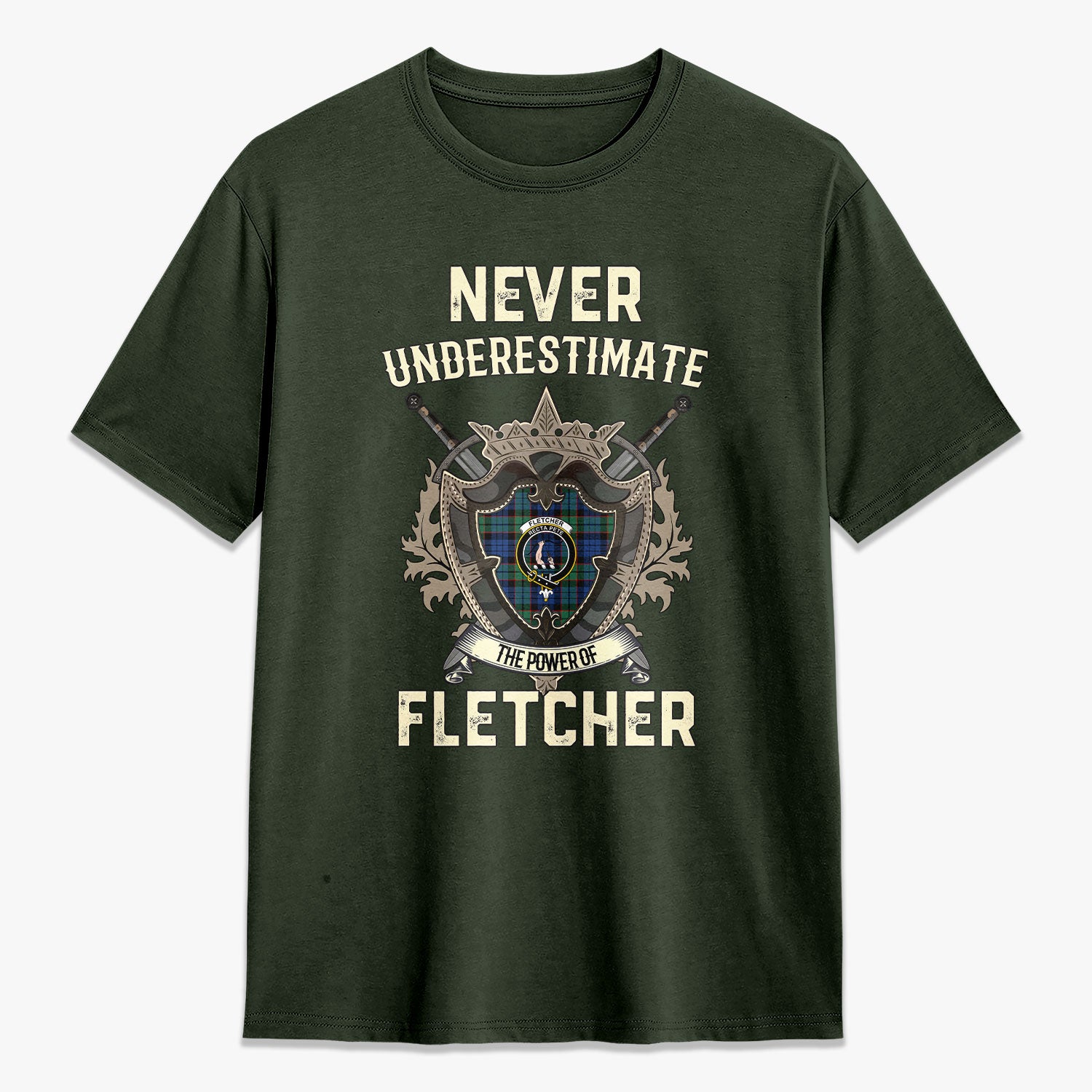 Fletcher Ancient Tartan Crest 2D T-shirt - Never Underestimate Style