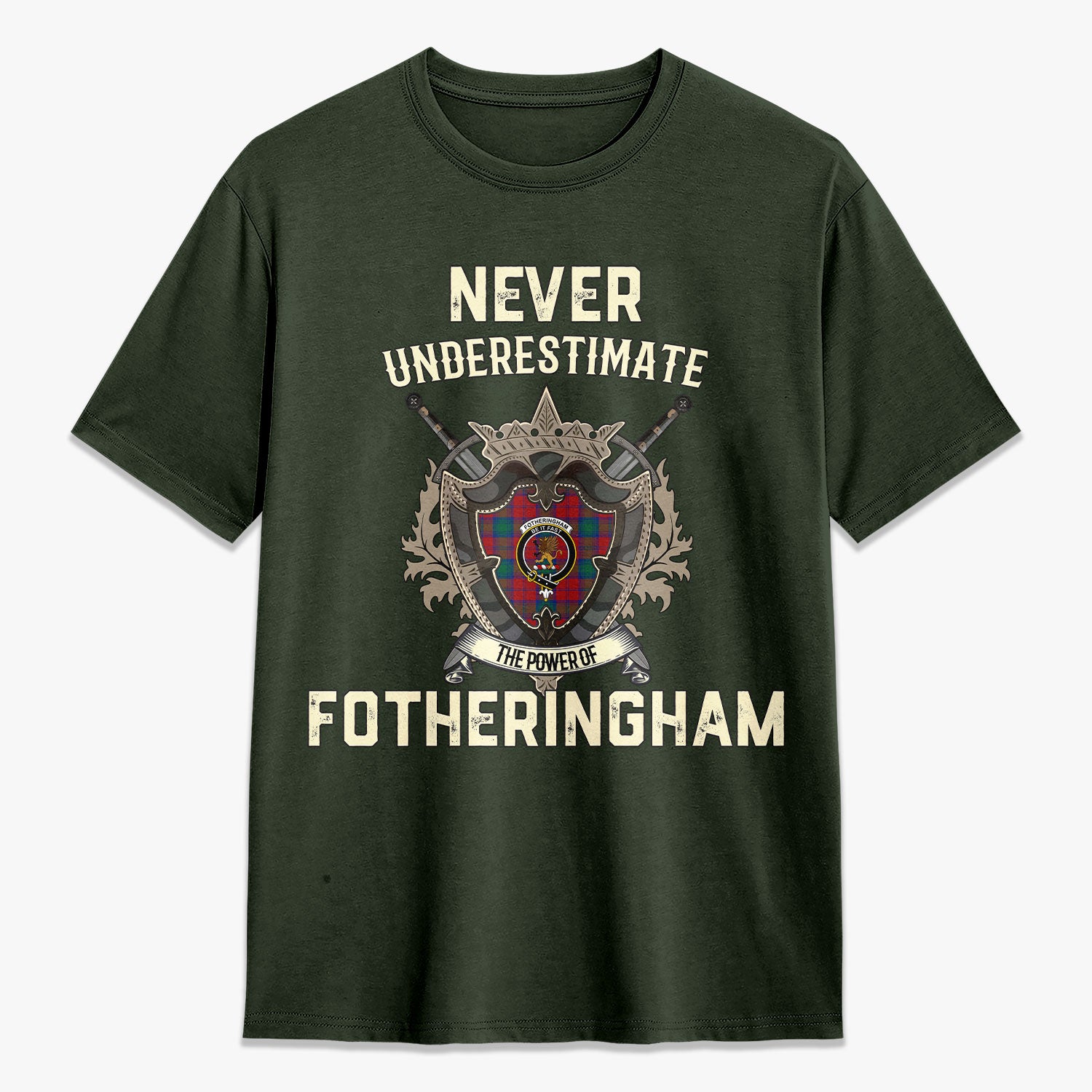 Fotheringham Tartan Crest 2D T-shirt - Never Underestimate Style