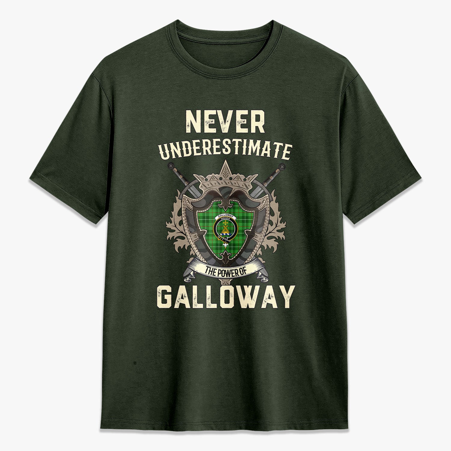 Galloway District Tartan Crest 2D T-shirt - Never Underestimate Style