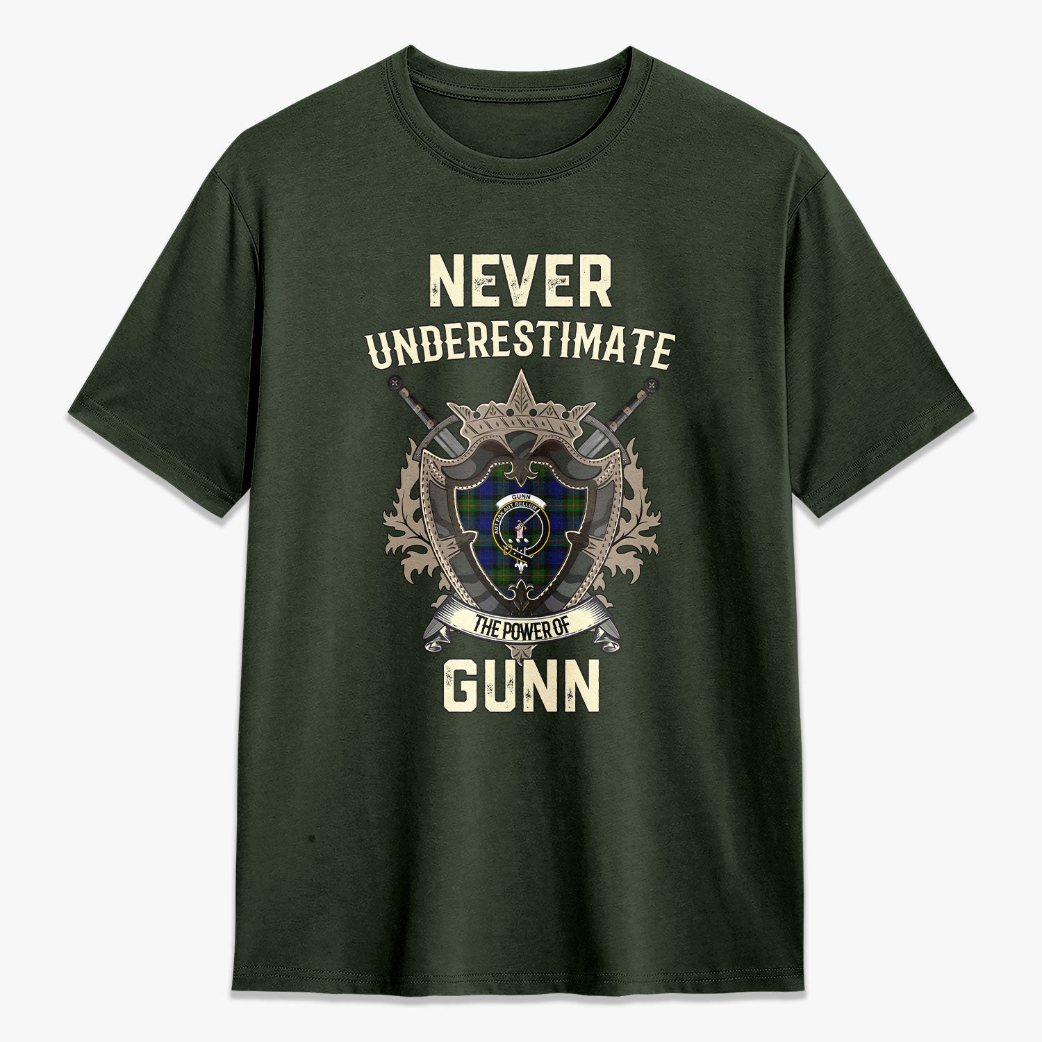 Gunn Modern Tartan Crest 2D T-shirt - Never Underestimate Style