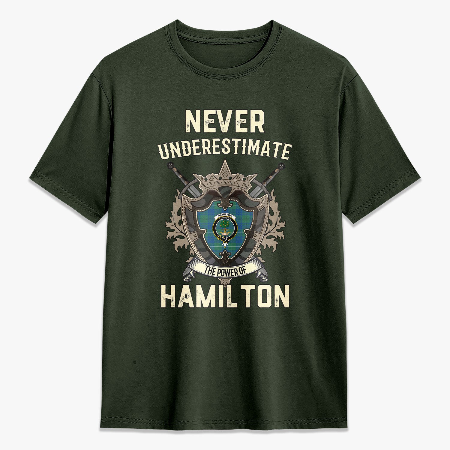 Hamilton Hunting Ancient Tartan Crest 2D T-shirt - Never Underestimate Style