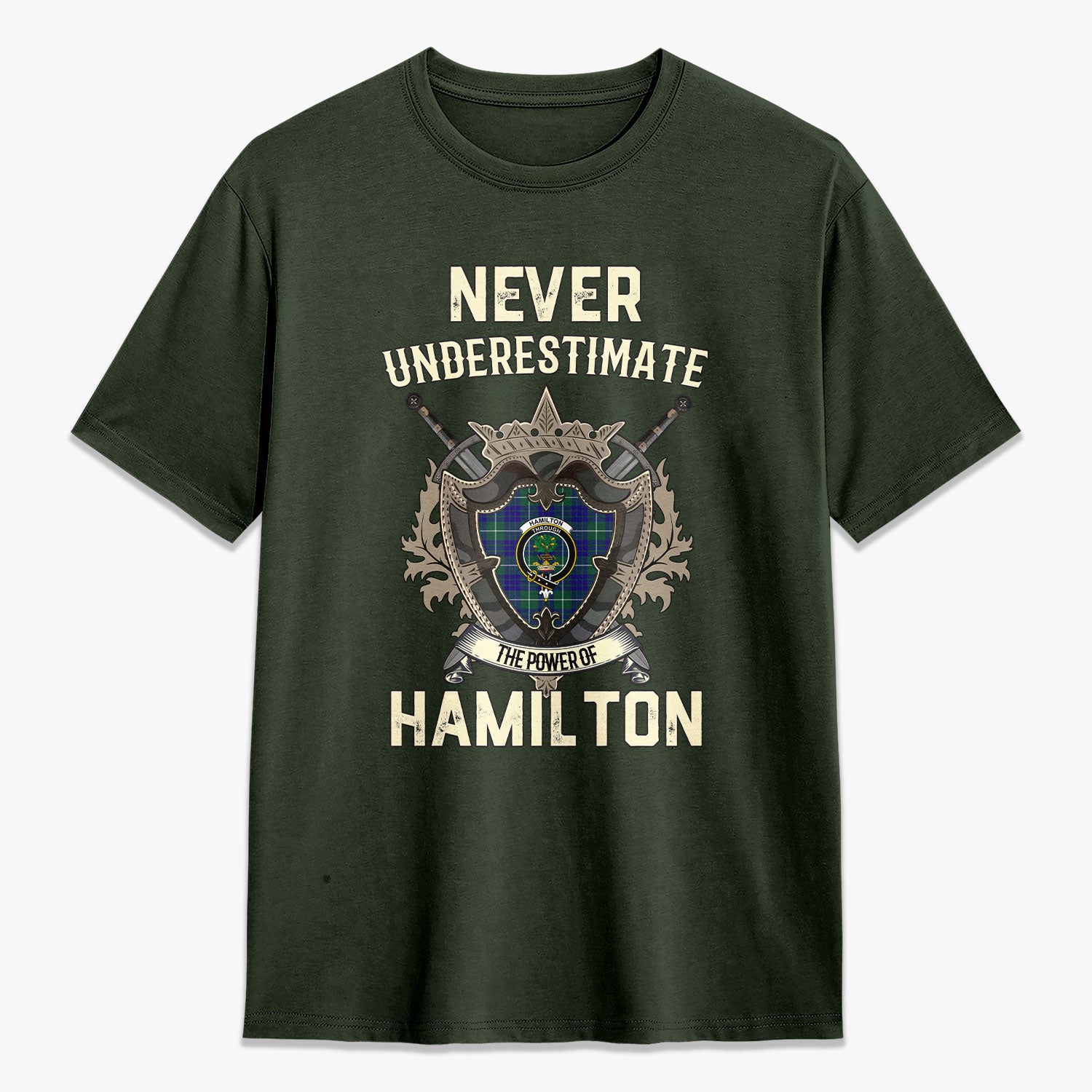 Hamilton Hunting Modern Tartan Crest 2D T-shirt - Never Underestimate Style