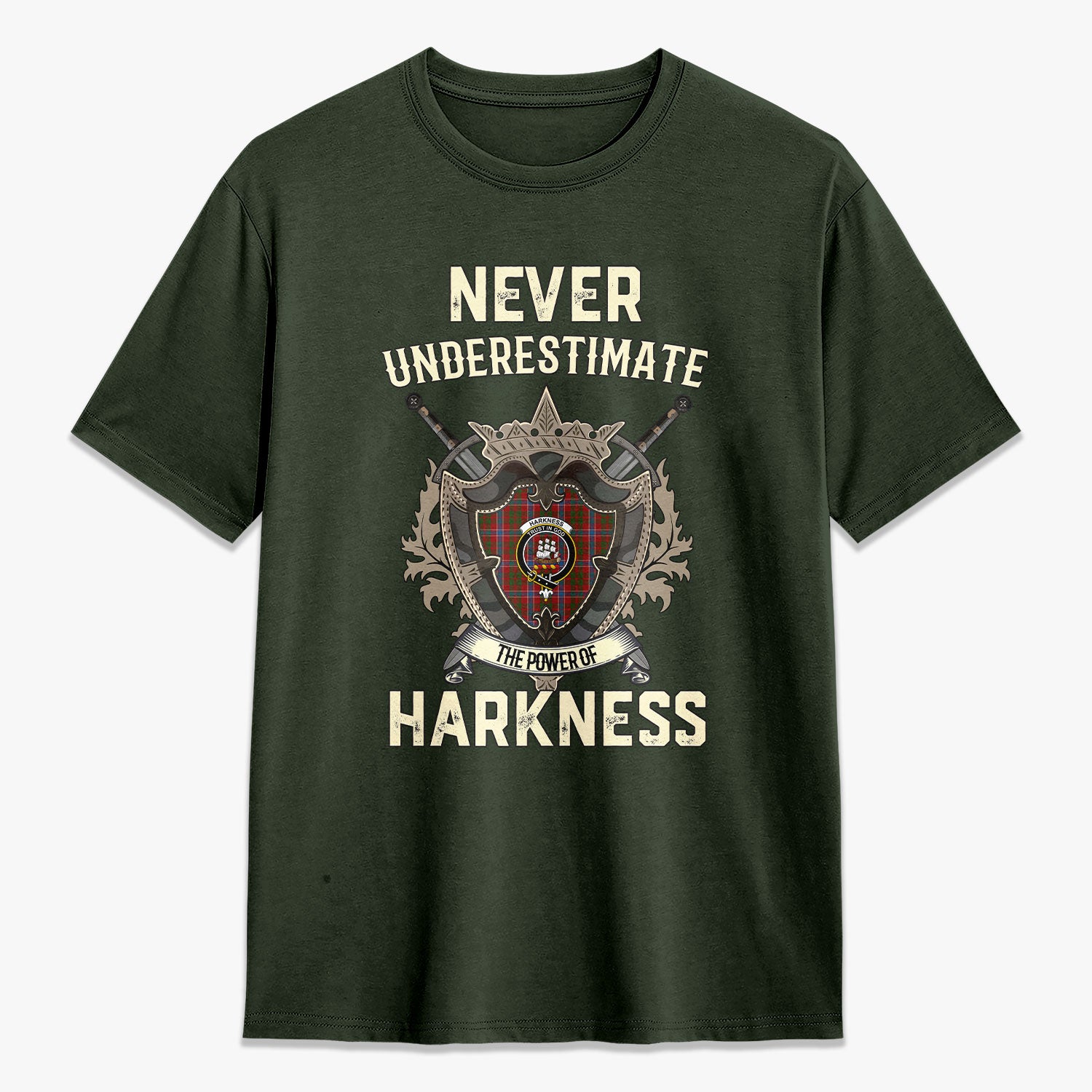 Harkness Dress Tartan Crest 2D T-shirt - Never Underestimate Style