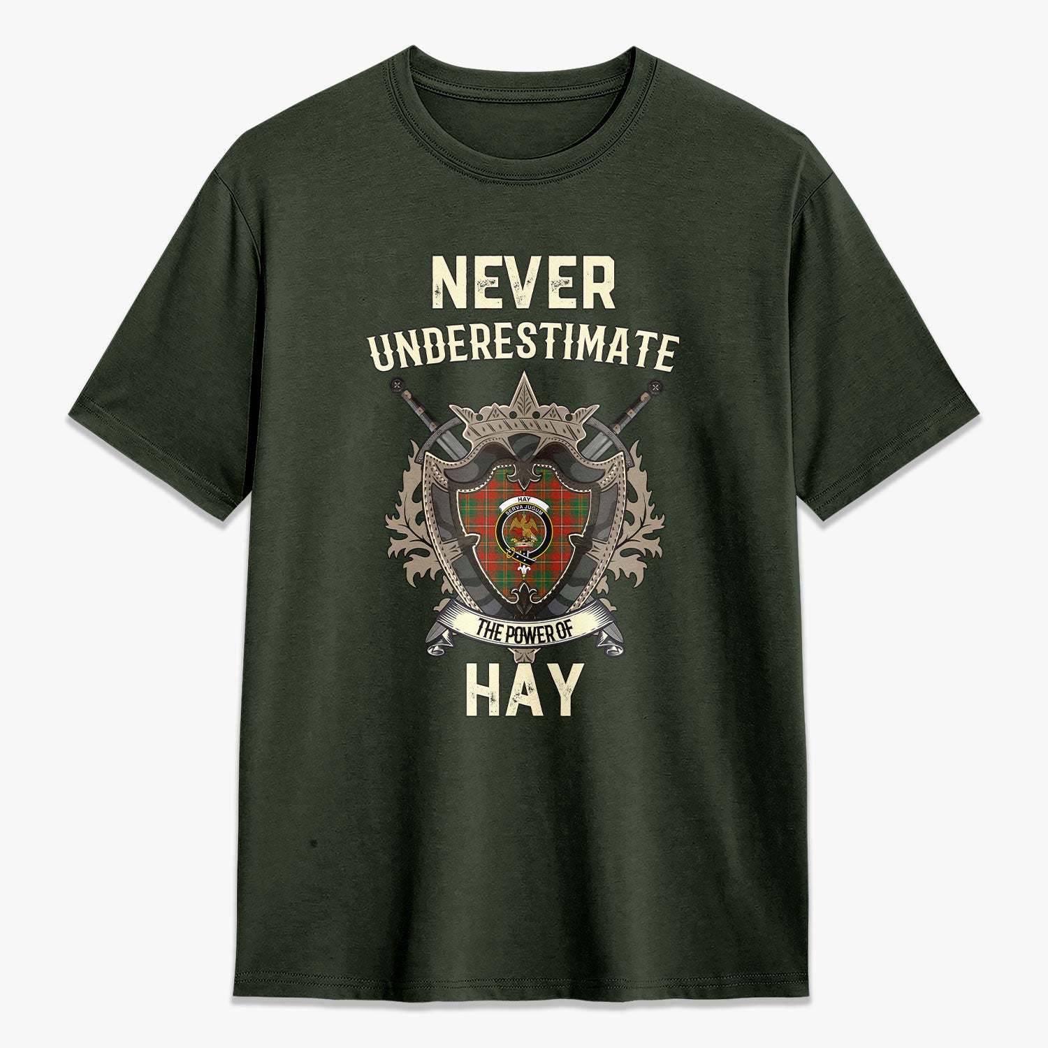 Hay Ancient Tartan Crest 2D T-shirt - Never Underestimate Style