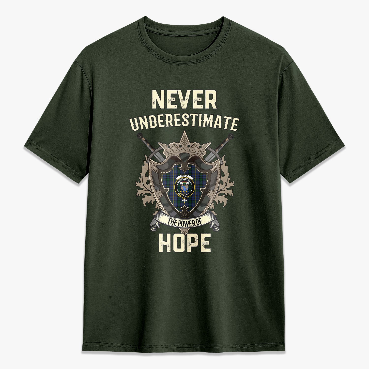Hope Tartan Crest 2D T-shirt - Never Underestimate Style