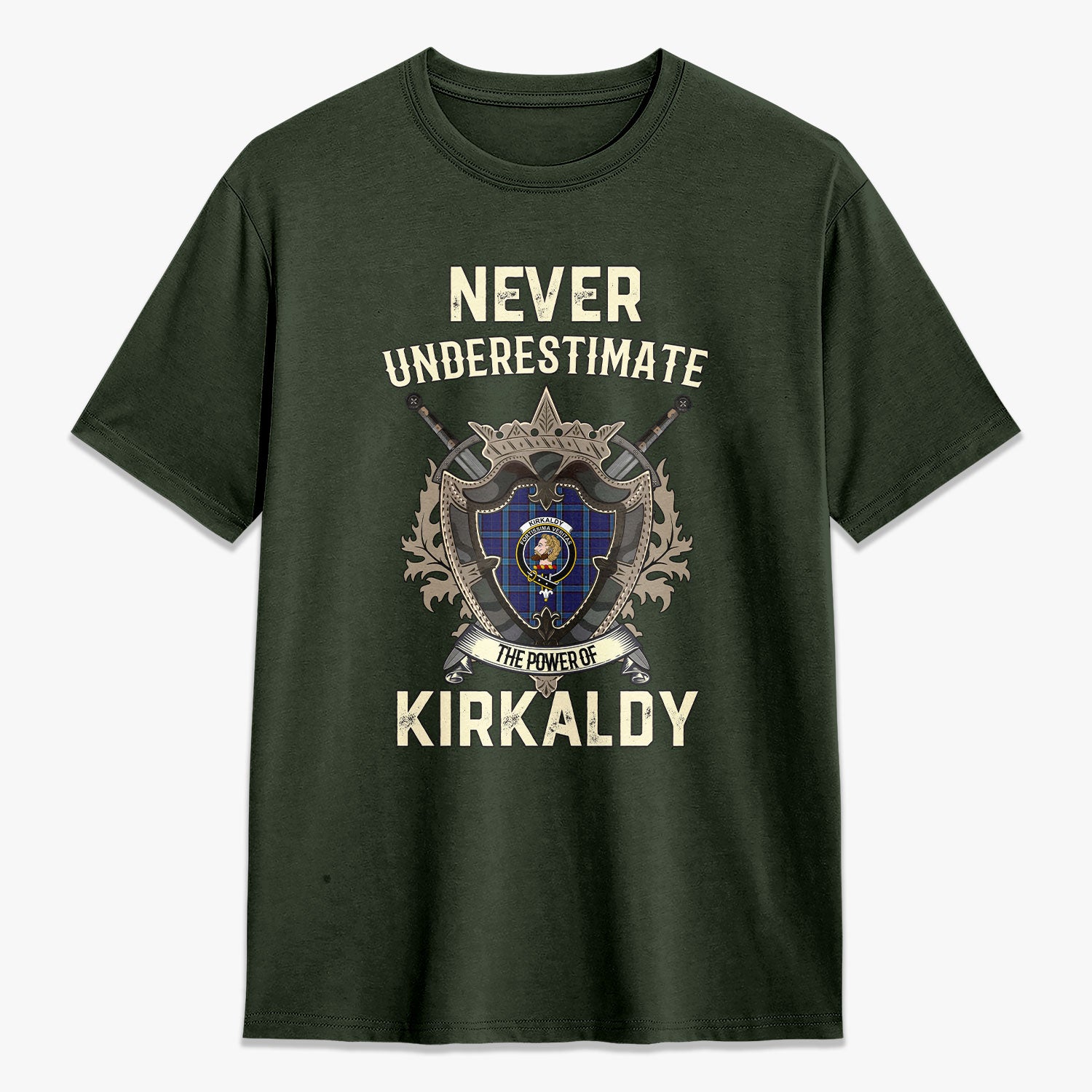 Kirkaldy Tartan Crest 2D T-shirt - Never Underestimate Style