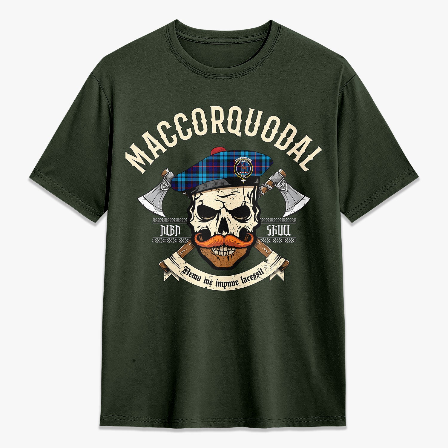 MacCorquodale Tartan Crest 2D T-shirt - Alba Skull Style