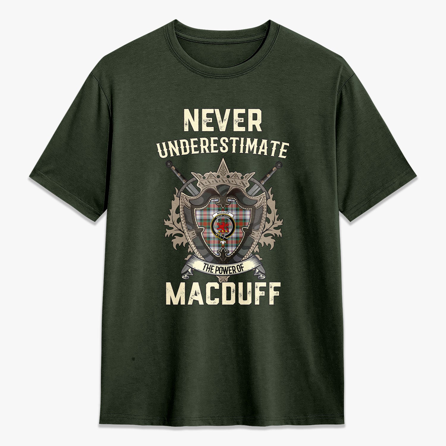 MacDuff Dress Ancient Tartan Crest 2D T-shirt - Never Underestimate Style