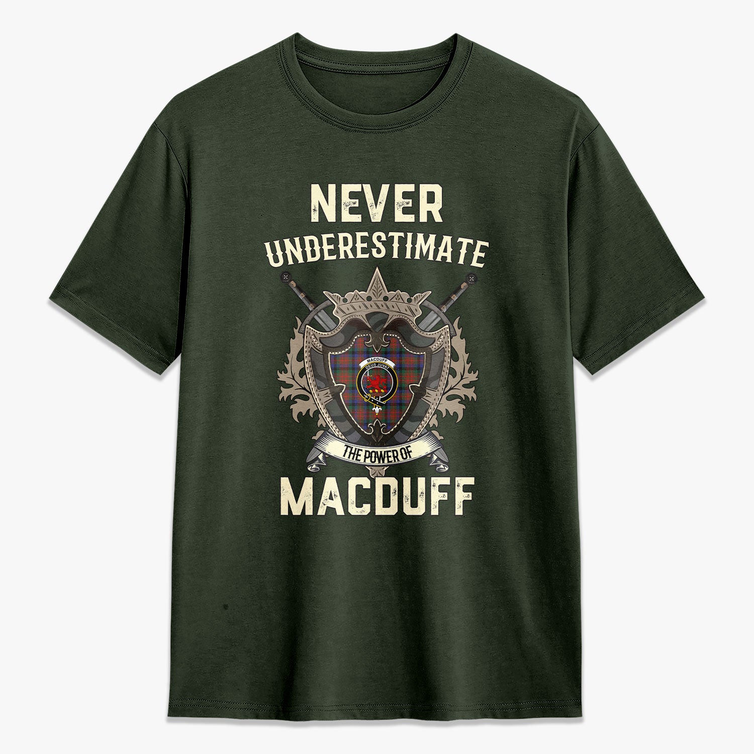 MacDuff Hunting Modern Tartan Crest 2D T-shirt - Never Underestimate Style