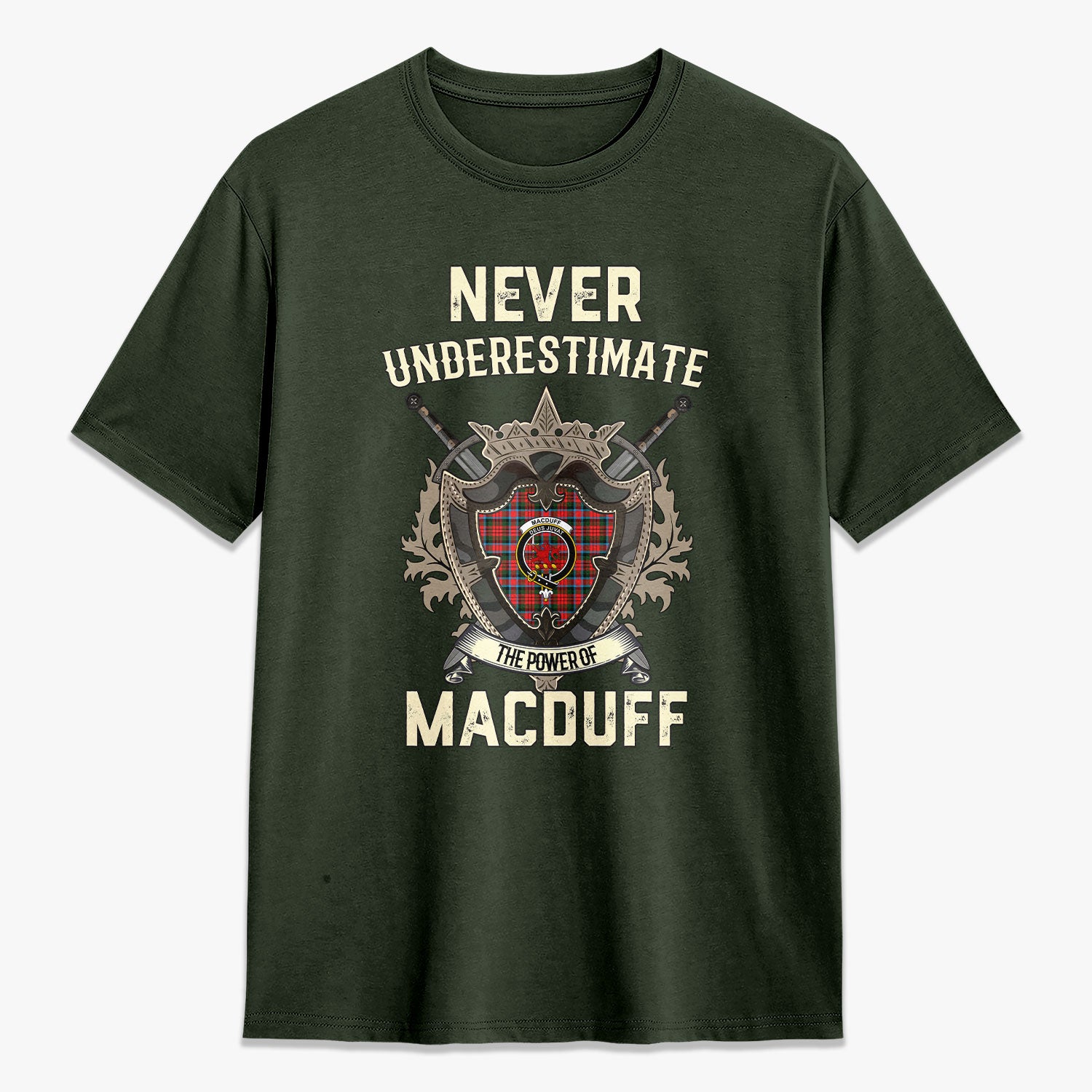 MacDuff Modern Tartan Crest 2D T-shirt - Never Underestimate Style