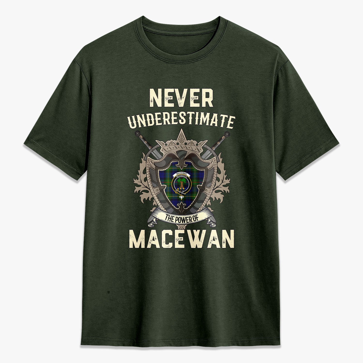MacEwan Modern Tartan Crest 2D T-shirt - Never Underestimate Style