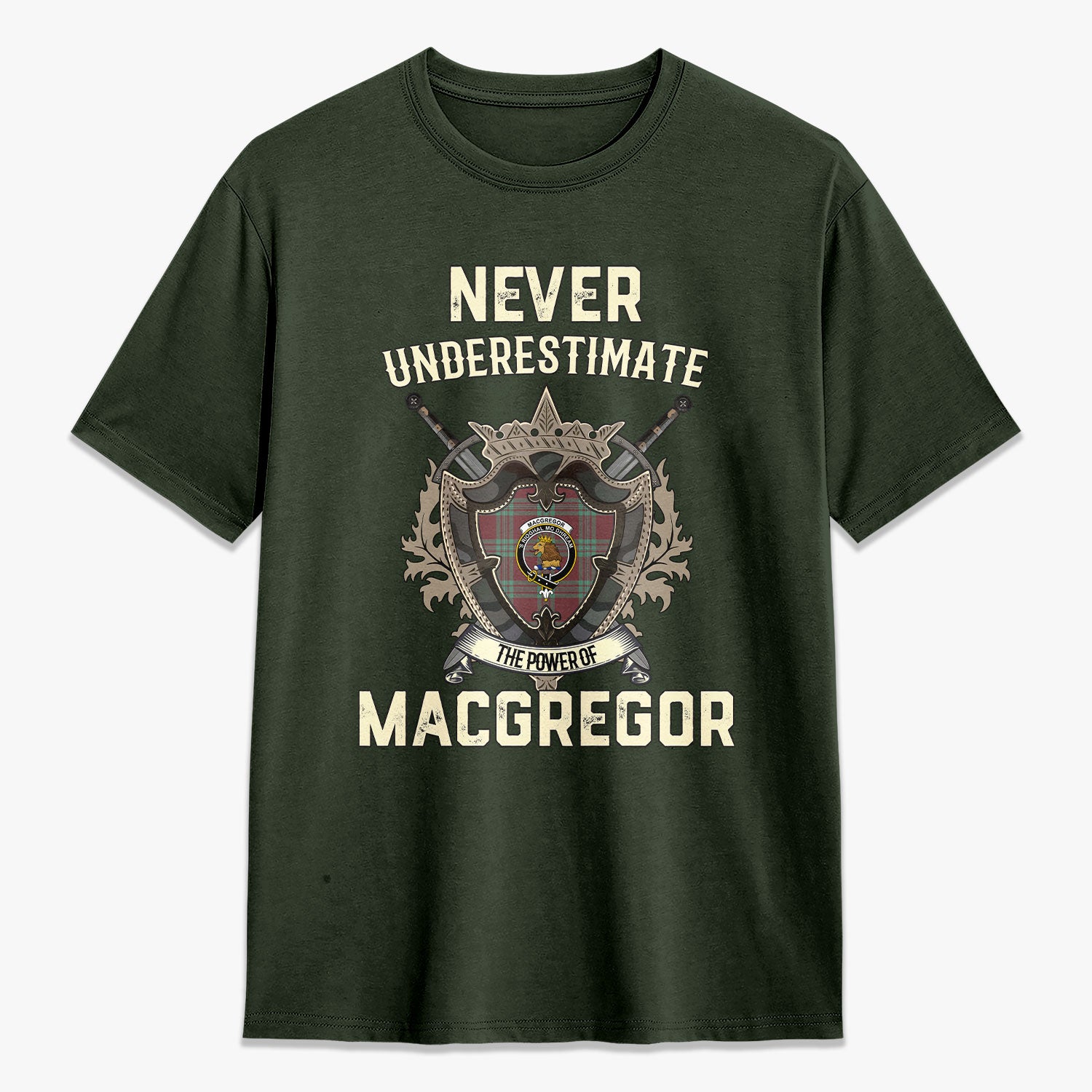 MacGregor Hunting Ancient Tartan Crest 2D T-shirt - Never Underestimate Style
