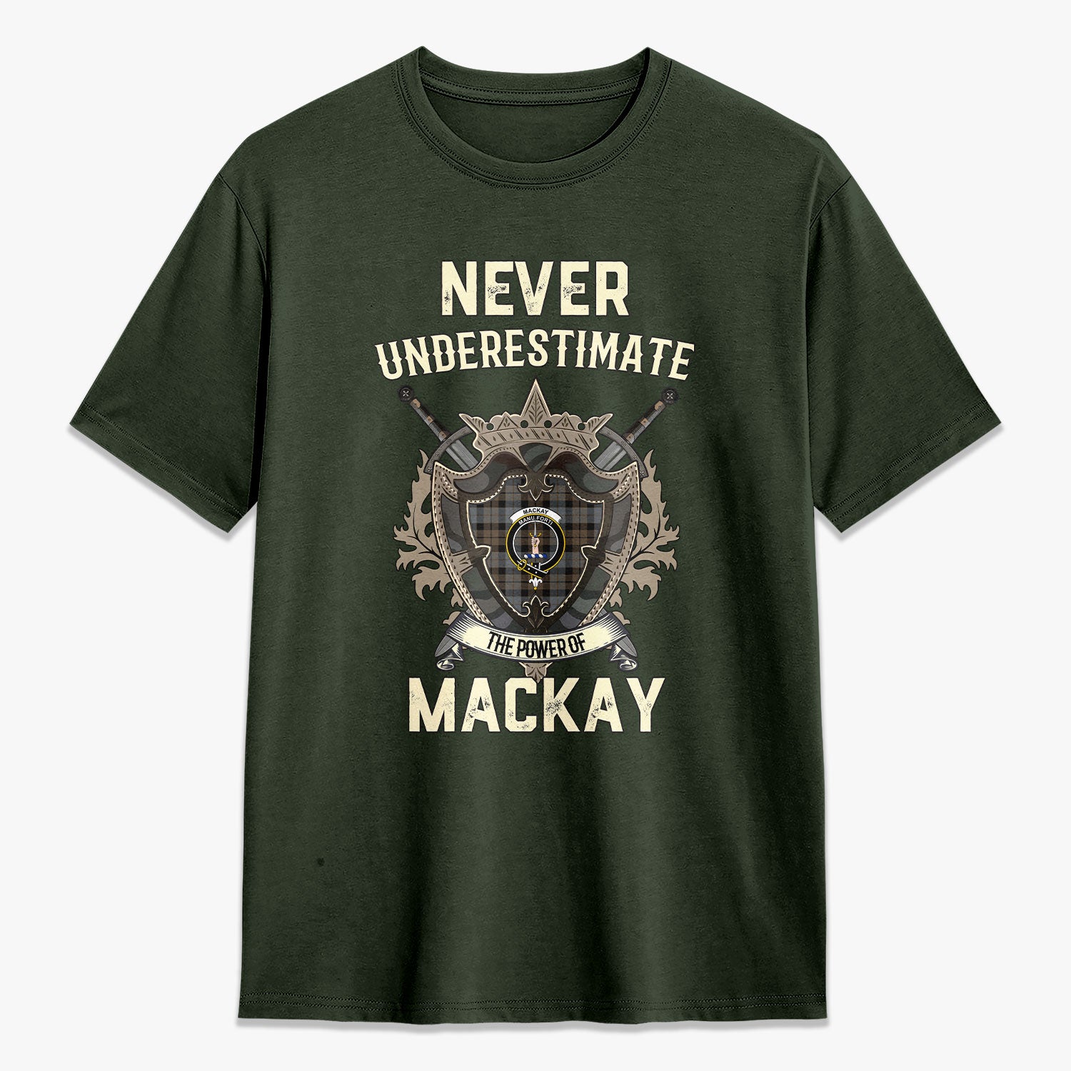 MacKay Weathered Tartan Crest 2D T-shirt - Never Underestimate Style