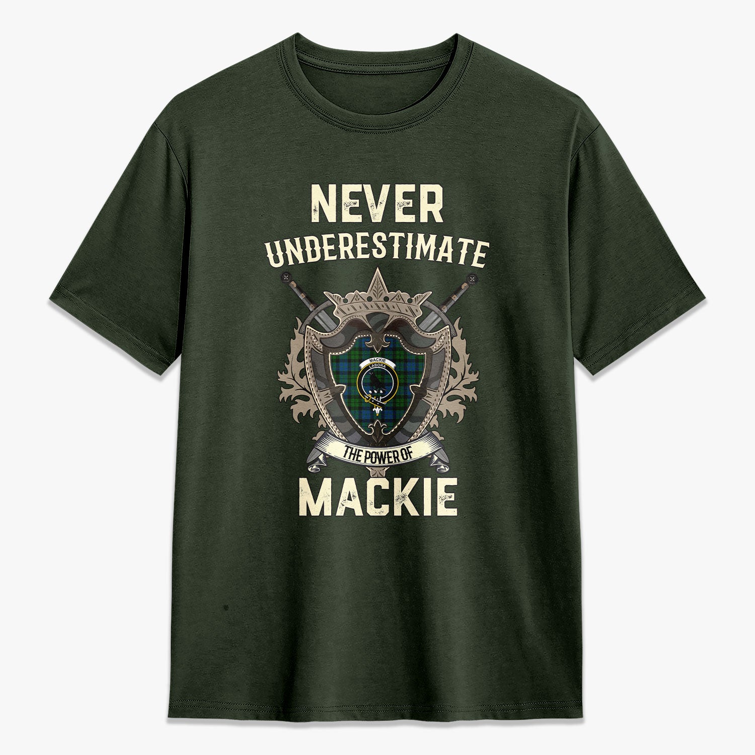 MacKie Tartan Crest 2D T-shirt - Never Underestimate Style