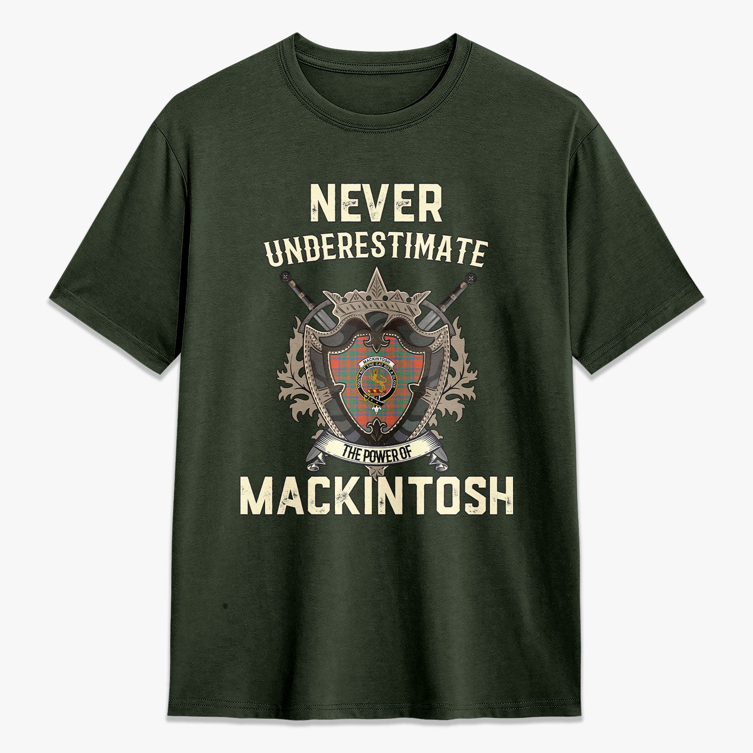 MacKintosh Ancient Tartan Crest 2D T-shirt - Never Underestimate Style