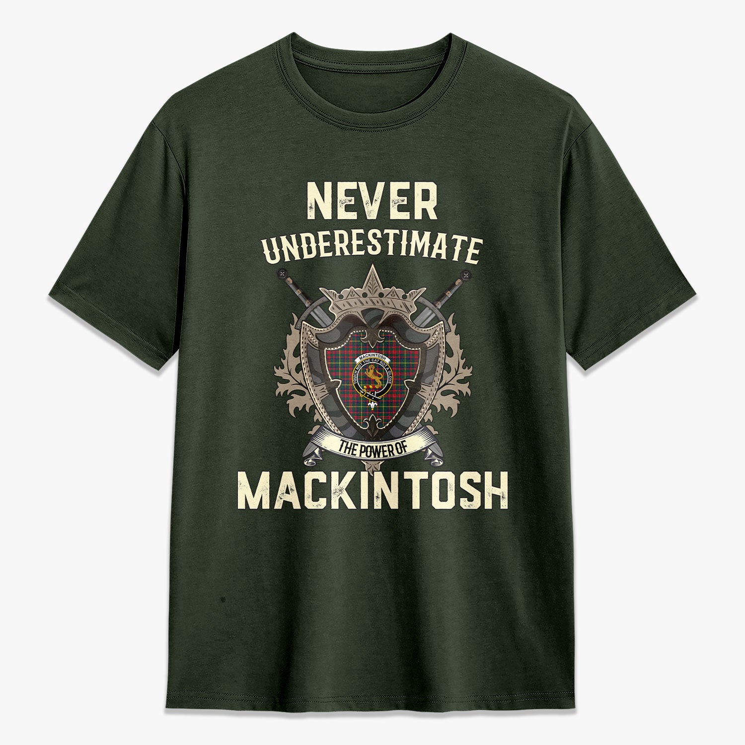 MacKintosh Hunting Modern Tartan Crest 2D T-shirt - Never Underestimate Style