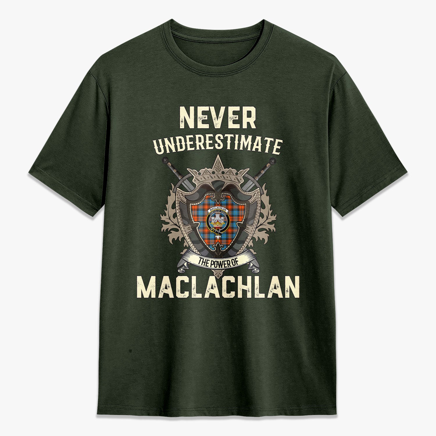 MacLachlan Ancient Tartan Crest 2D T-shirt - Never Underestimate Style
