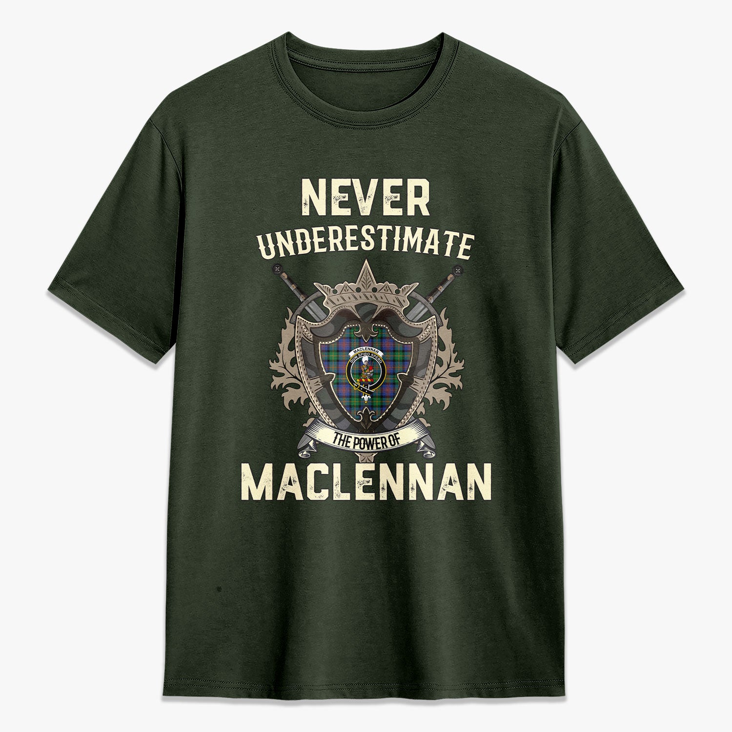 MacLennan Ancient Tartan Crest 2D T-shirt - Never Underestimate Style