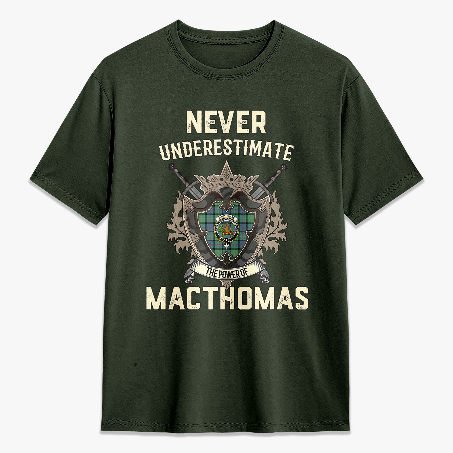 MacThomas Ancient Tartan Crest 2D T-shirt - Never Underestimate Style