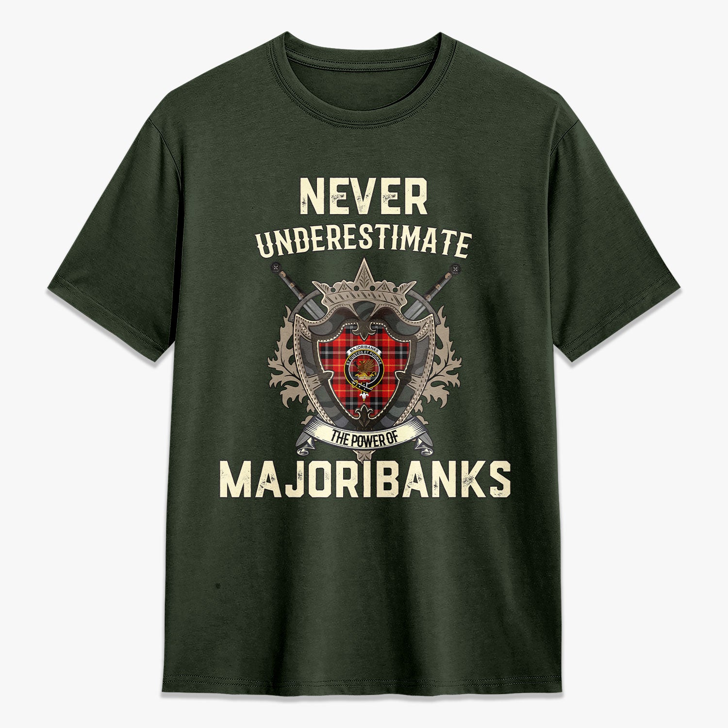 Majoribanks Tartan Crest 2D T-shirt - Never Underestimate Style