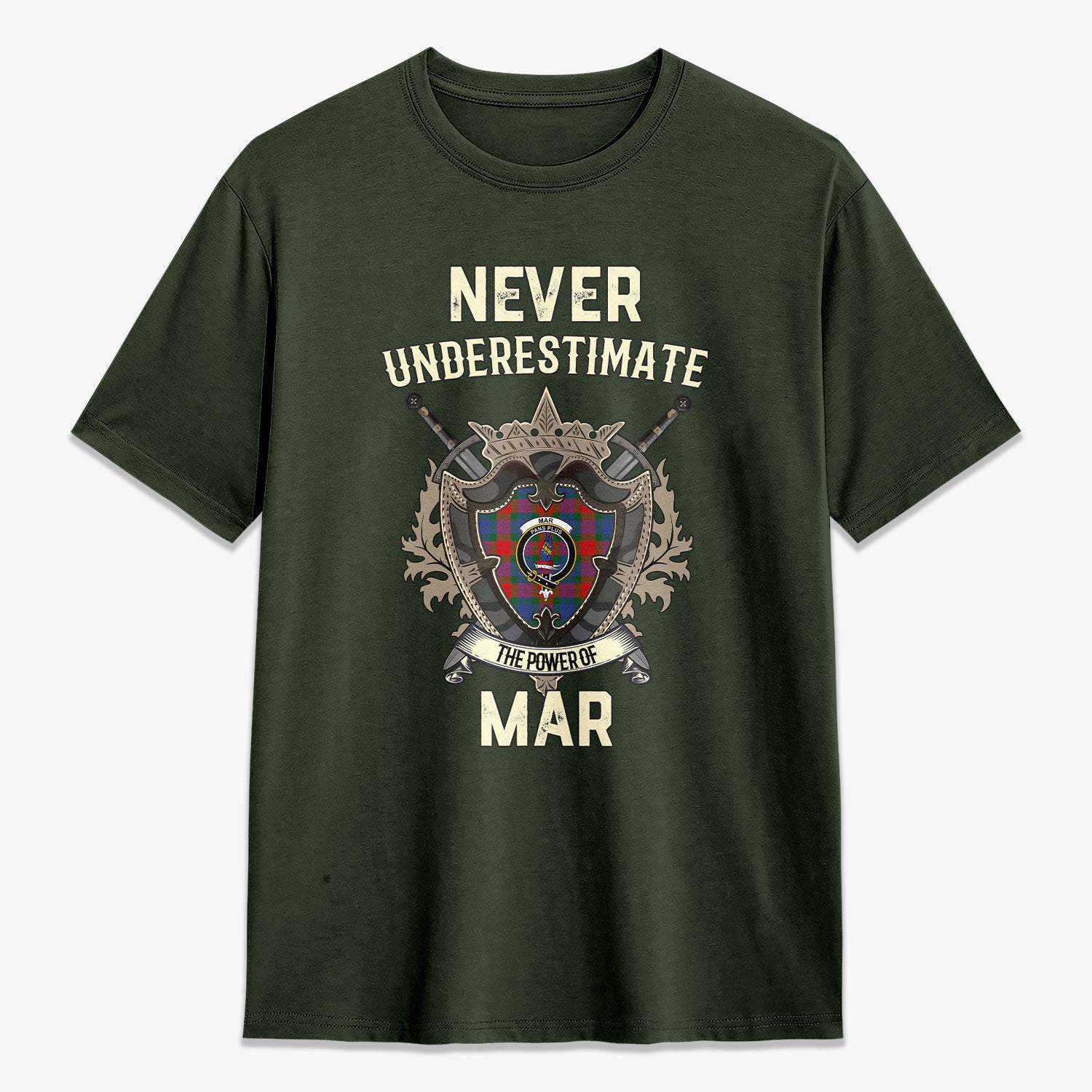 Mar Tartan Crest 2D T-shirt - Never Underestimate Style