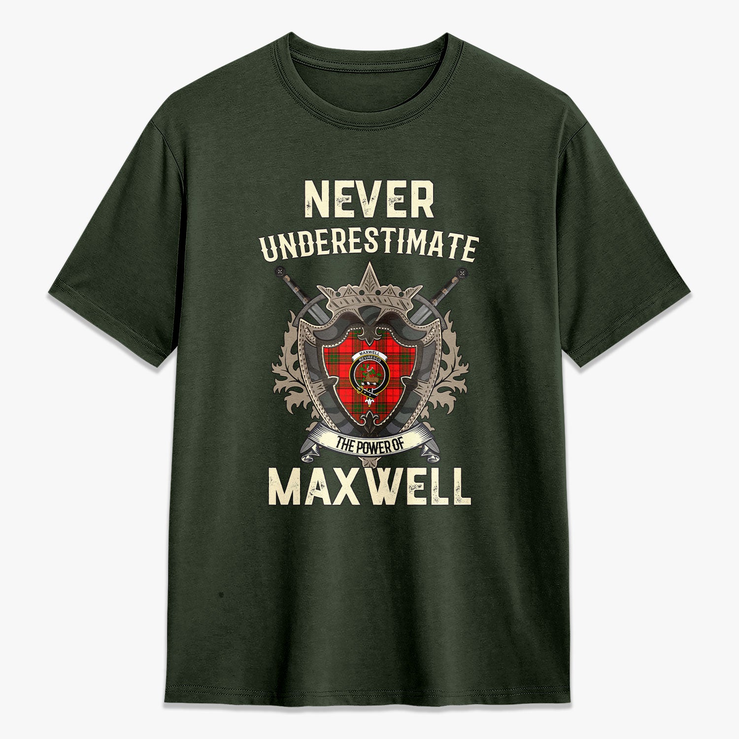 Maxwell Modern Tartan Crest 2D T-shirt - Never Underestimate Style