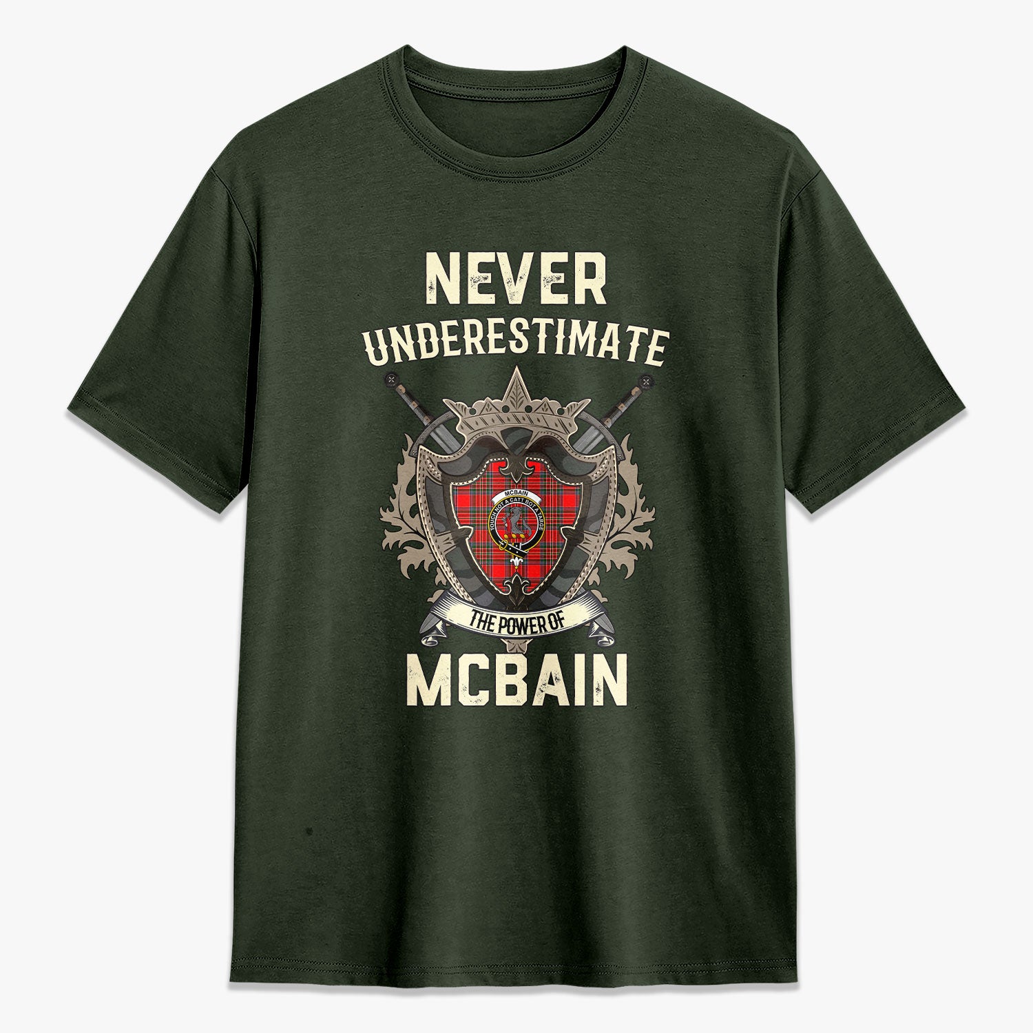 McBain Tartan Crest 2D T-shirt - Never Underestimate Style