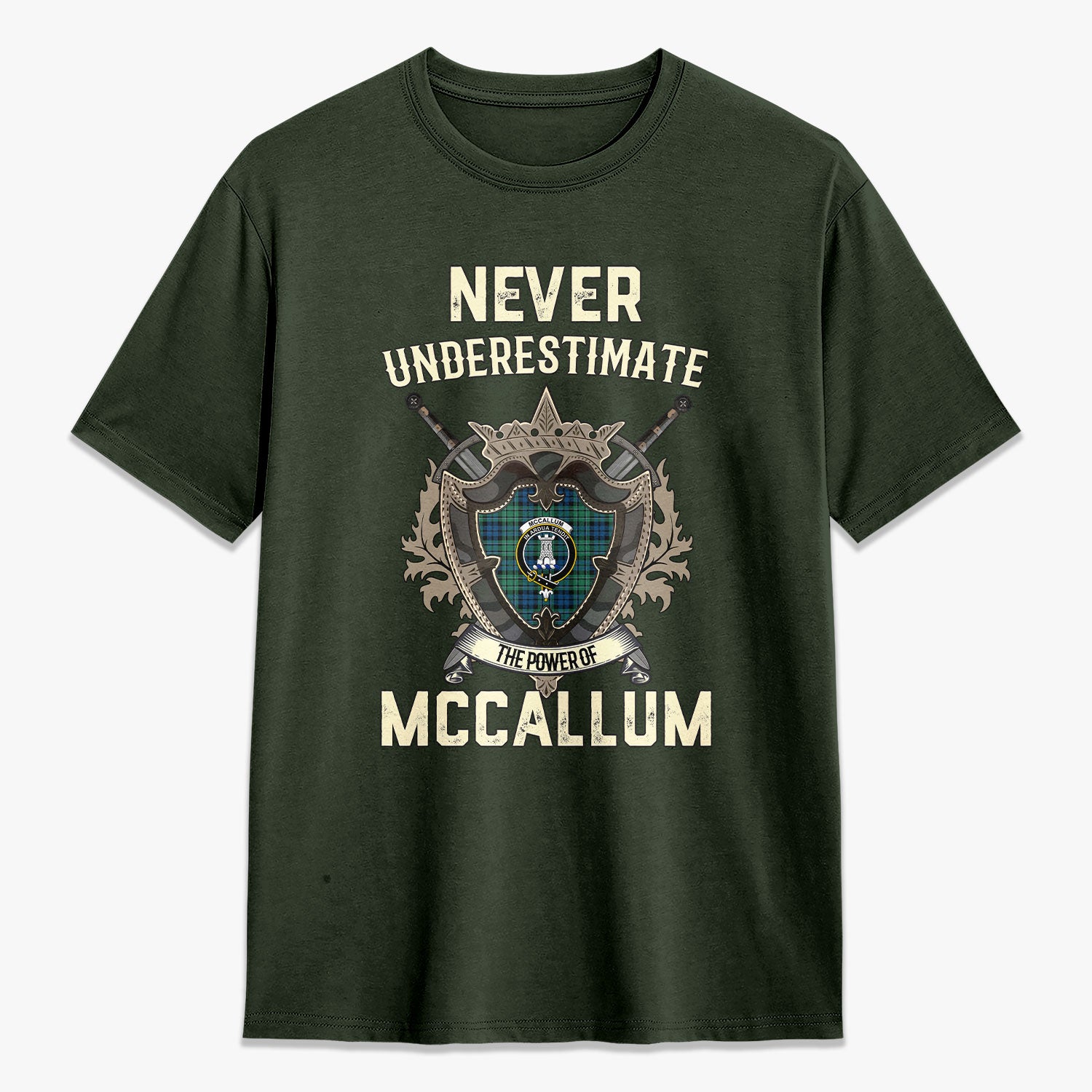 McCallum Ancient Tartan Crest 2D T-shirt - Never Underestimate Style