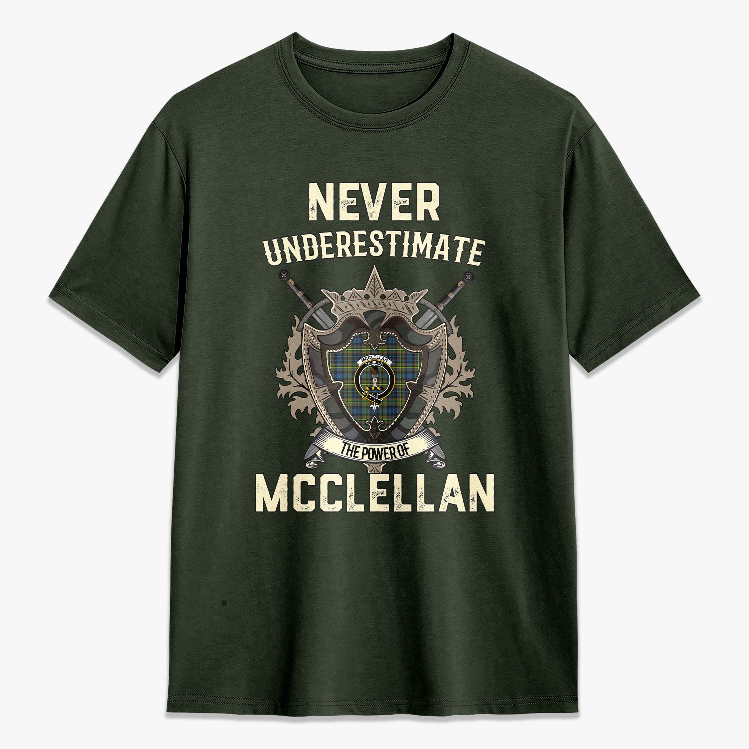 McClellan Ancient Tartan Crest 2D T-shirt - Never Underestimate Style