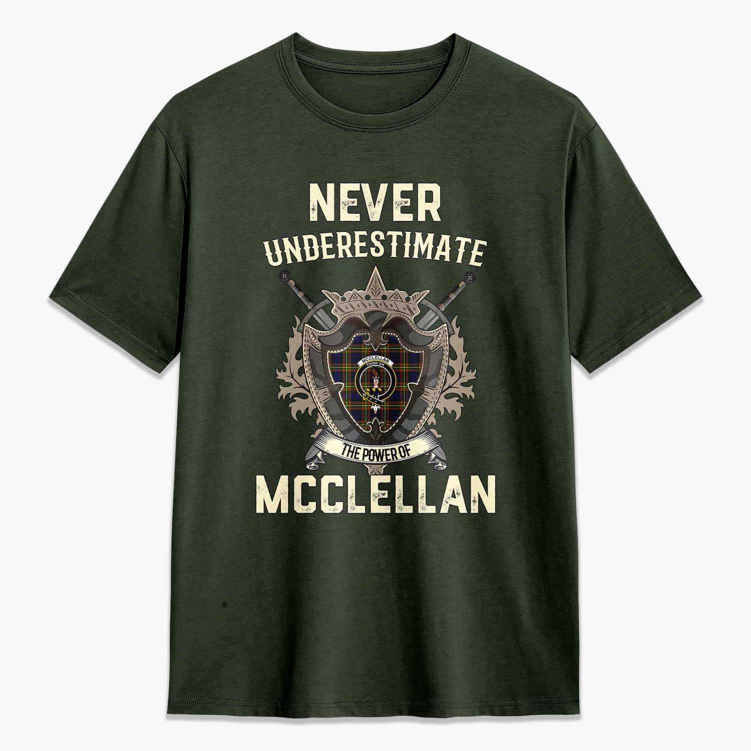 McClellan Modern Tartan Crest 2D T-shirt - Never Underestimate Style